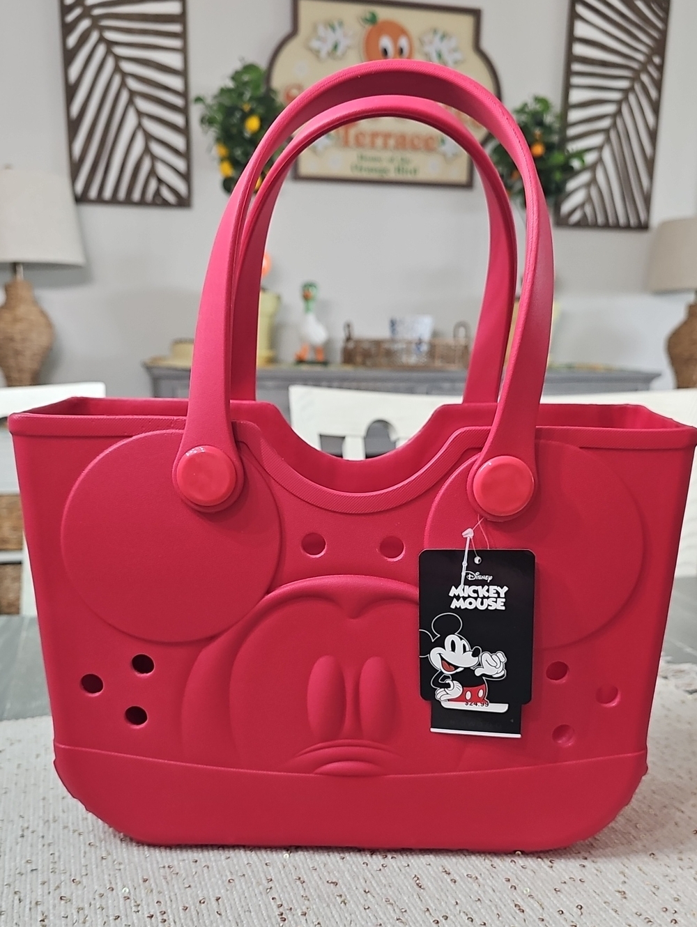 NWT! Disney Mickey Mouse Red Molded Tote  (Bogg Like) ❤️